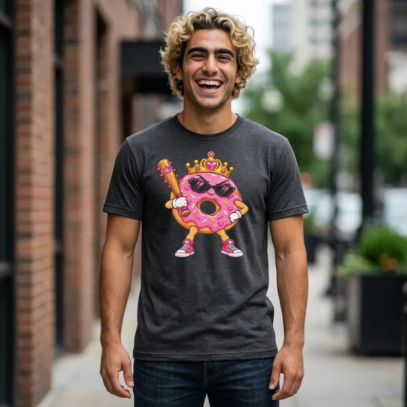 Donut Princess with Crown and Bat T-Shirt